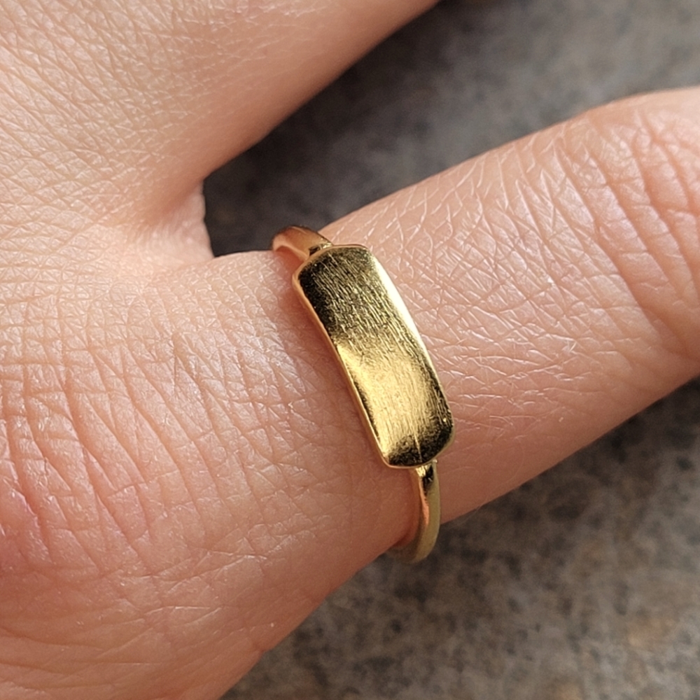 10k Gold Plated Rectangle Ring